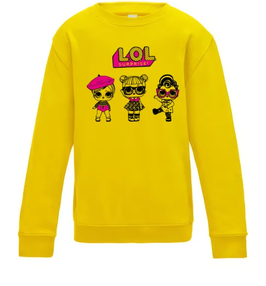 Дитячий світшот Lol surprise три ляльки Сонячно жовтий фото