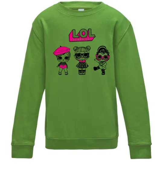 Дитячий світшот Lol surprise три ляльки Лаймовий фото