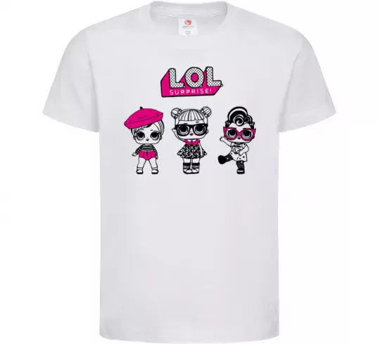 Детская футболка Lol surprise три ляльки Белый фото