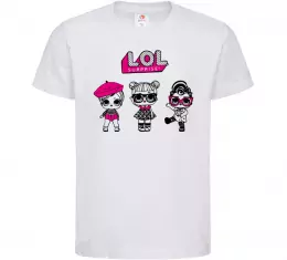 Дитяча футболка Lol surprise три ляльки Білий фото