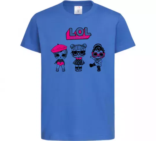 Детская футболка Lol surprise три ляльки Ярко-синий фото