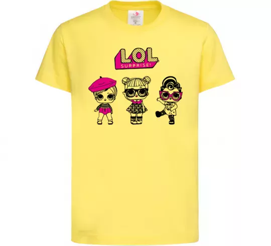 Детская футболка Lol surprise три ляльки Лимонный фото