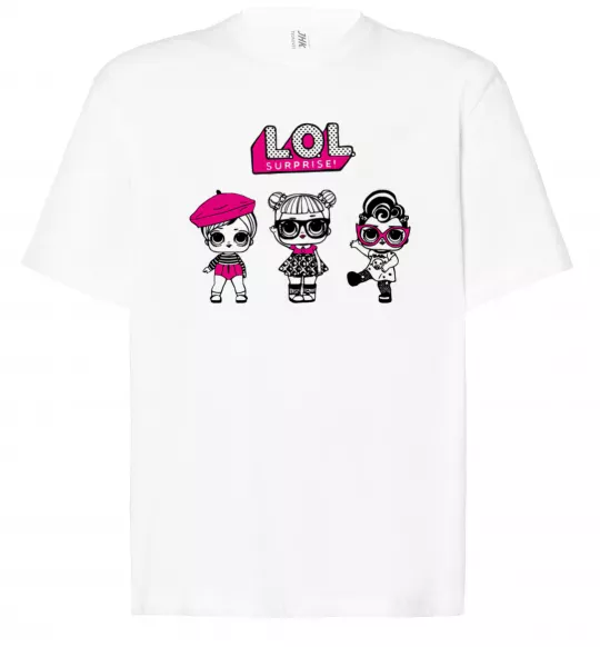 Футболка Оверсайз Lol surprise три ляльки Белый фото