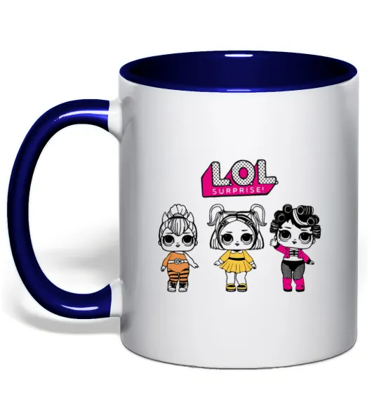 Чашка з кольоровою ручкою Lol в бігудях Глибокий темно-синій фото