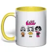 Чашка з кольоровою ручкою Lol в бігудях Лимонний фото