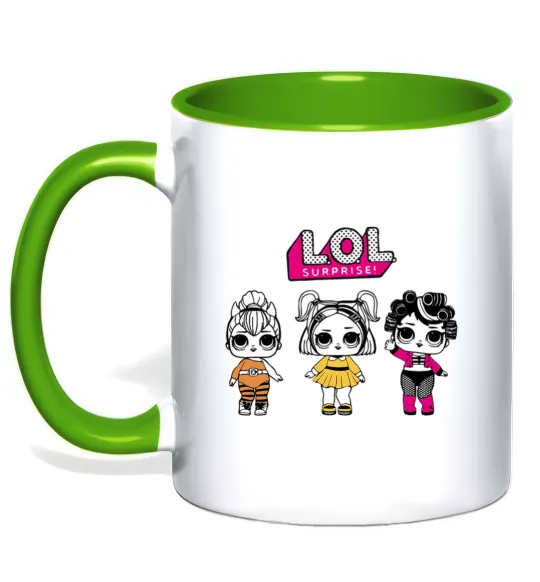 Чашка з кольоровою ручкою Lol в бігудях Зелений фото