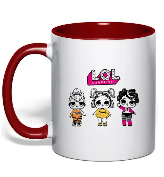 Чашка з кольоровою ручкою Lol в бігудях Червоний фото