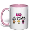 Чашка з кольоровою ручкою Lol в бігудях Ніжно рожевий фото