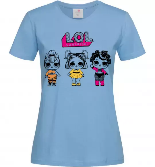 Женская футболка Lol в бігудях Голубой фото