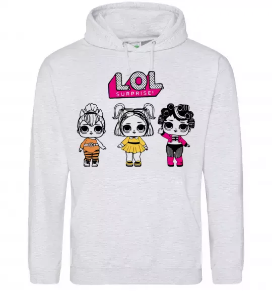 Мужская толстовка (худи) Lol в бігудях Серый меланж фото