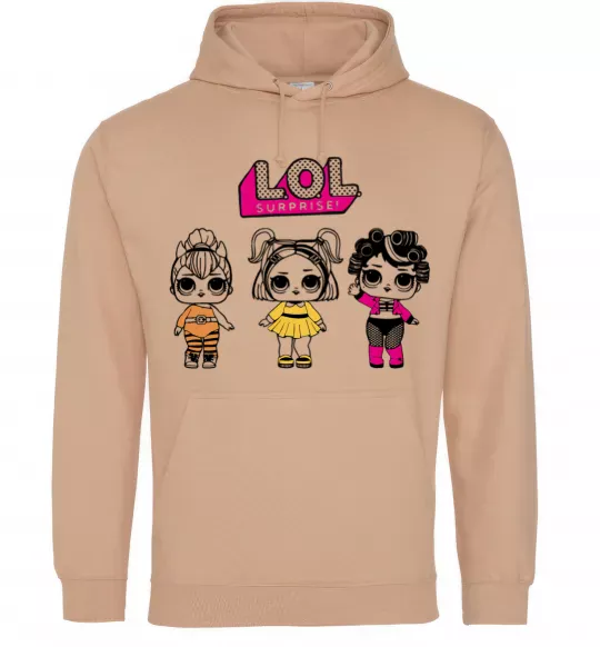 Мужская толстовка (худи) Lol в бігудях Песочный фото