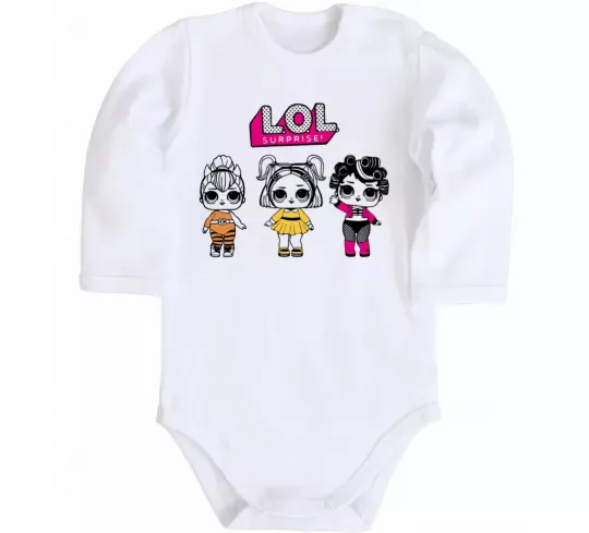 Детский боди Lol в бігудях Белый фото