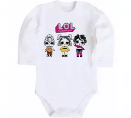 Дитячий бодік Lol в бігудях Білий фото