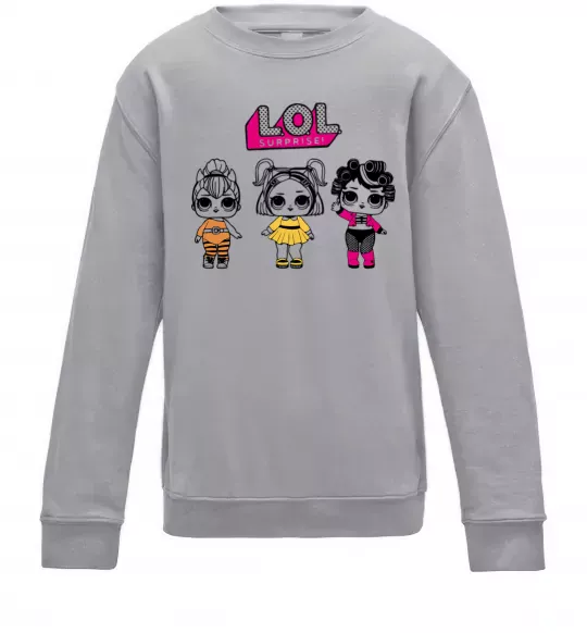 Дитячий світшот Lol в бігудях Сірий меланж фото