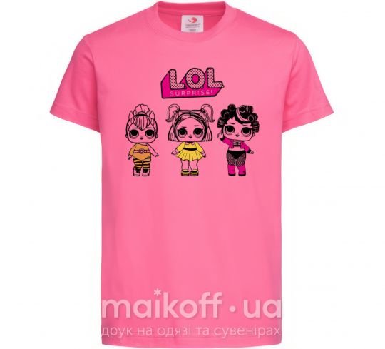 Детская футболка Lol в бигудях Ярко-розовый фото