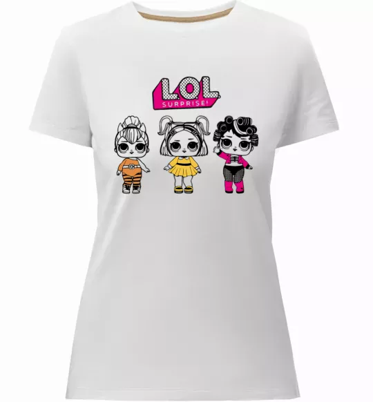 Жіноча преміум футболка Lol в бігудях Білий фото