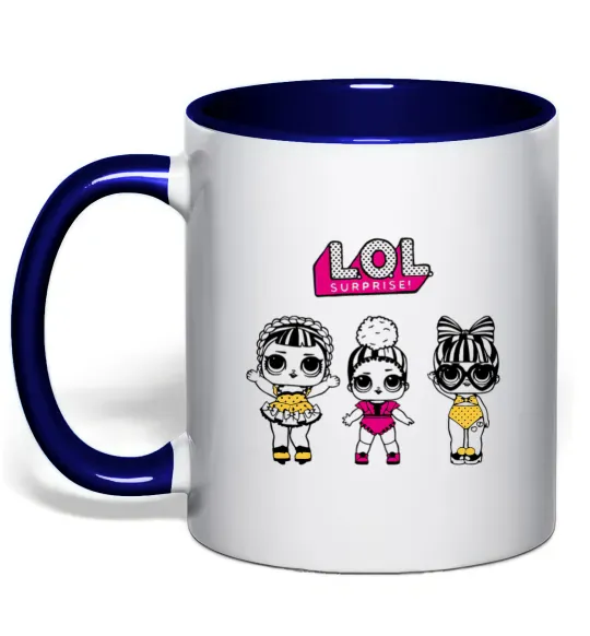 Чашка с цветной ручкой Lol окуляри сердечки Глубокий темно-синий фото