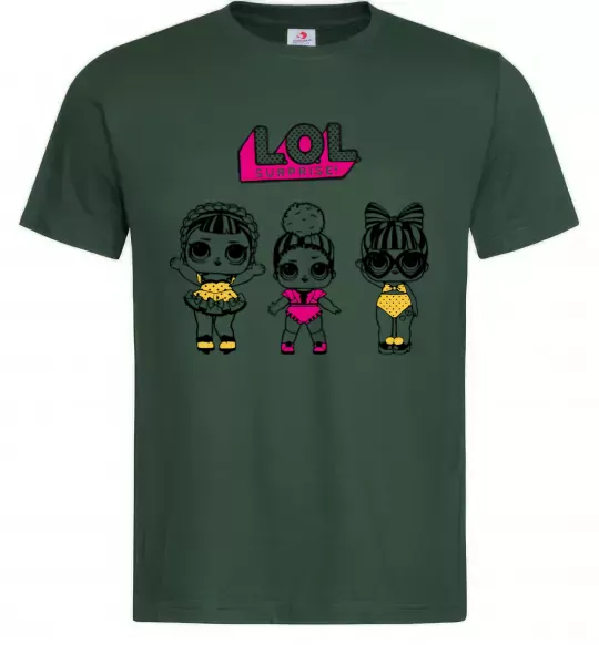 Мужская футболка Lol окуляри сердечки Темно-зеленый фото