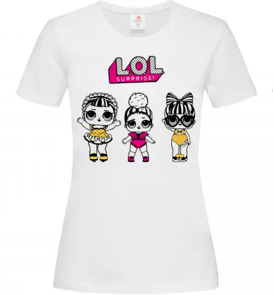 Жіноча футболка Lol окуляри сердечки Білий фото