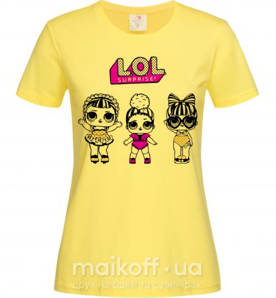 Женская футболка Lol очки сердечки Лимонный фото