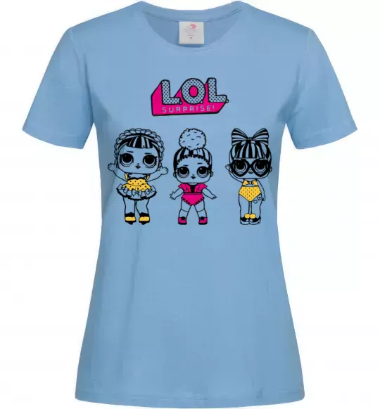 Жіноча футболка Lol окуляри сердечки Блакитний фото