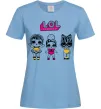 Жіноча футболка Lol окуляри сердечки Блакитний Жіноча футболка Lol окуляри сердечки Блакитний фото