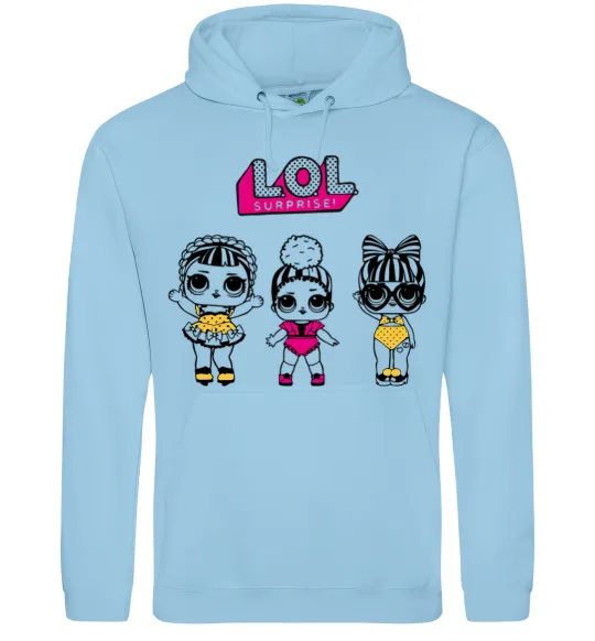 Женская толстовка (худи) Lol окуляри сердечки Голубой фото