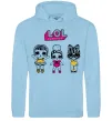 Женская толстовка (худи) Lol окуляри сердечки Голубой фото
