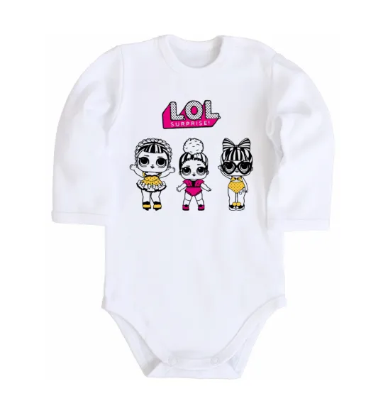 Дитячий бодік Lol окуляри сердечки Білий фото