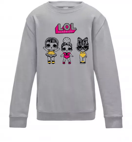 Дитячий світшот Lol окуляри сердечки Сірий меланж фото