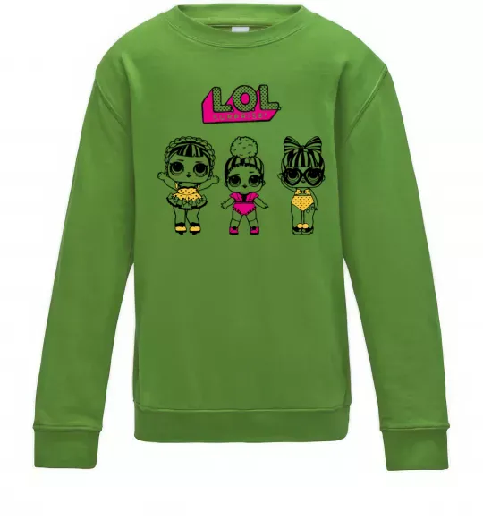 Дитячий світшот Lol окуляри сердечки Лаймовий фото