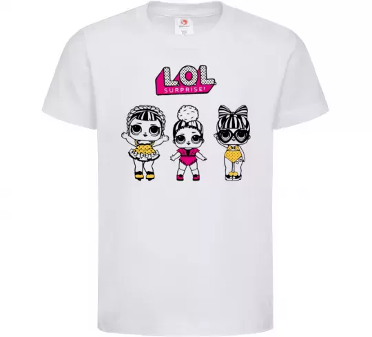 Дитяча футболка Lol окуляри сердечки Білий фото