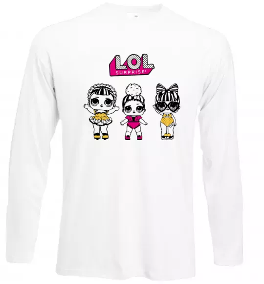 Лонгслив Lol окуляри сердечки Белый фото