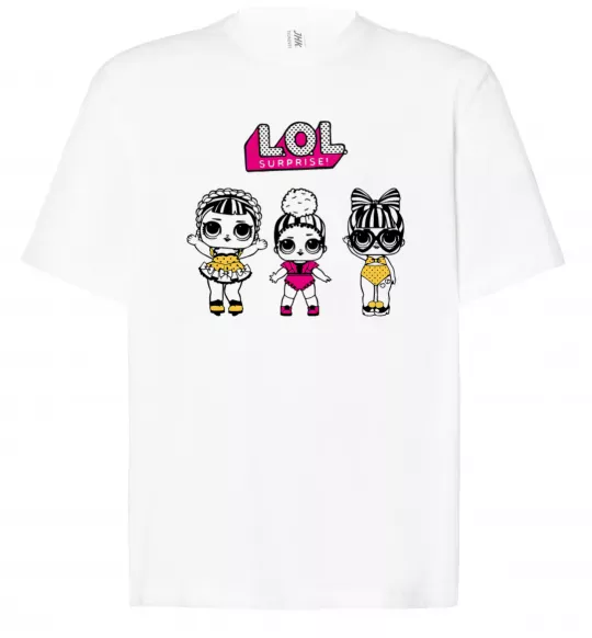 Футболка Оверсайз Lol окуляри сердечки Белый фото