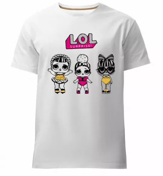 Мужская премиум футболка Lol окуляри сердечки Белый фото