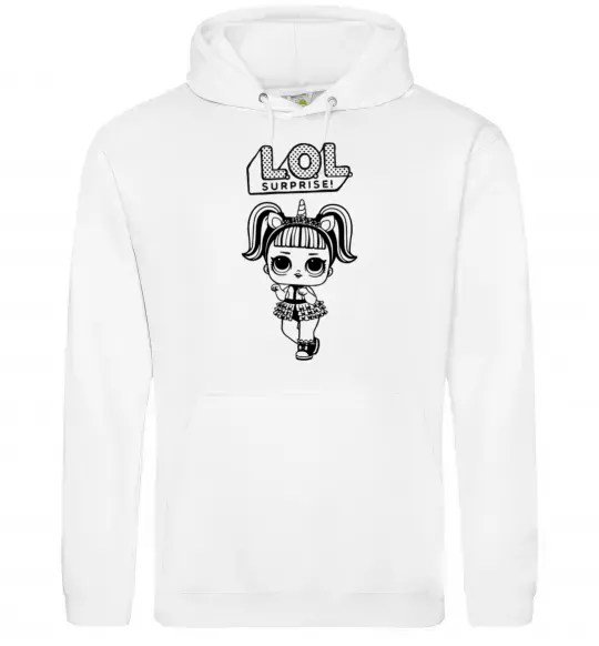 Мужская толстовка (худи) Lol surprise одноріг Белый фото