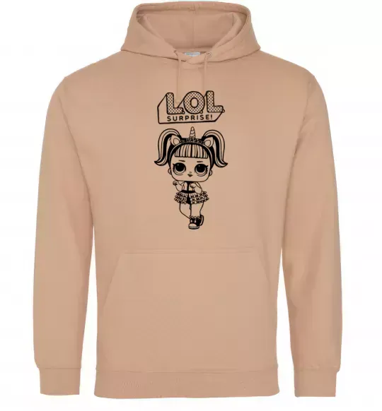 Мужская толстовка (худи) Lol surprise одноріг Песочный фото
