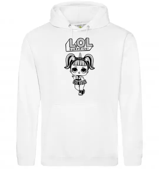 Женская толстовка (худи) Lol surprise одноріг Белый фото