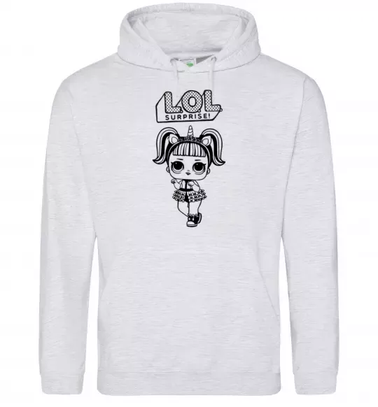 Женская толстовка (худи) Lol surprise одноріг Серый меланж фото