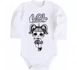 Дитячий бодік Lol surprise одноріг Білий фото