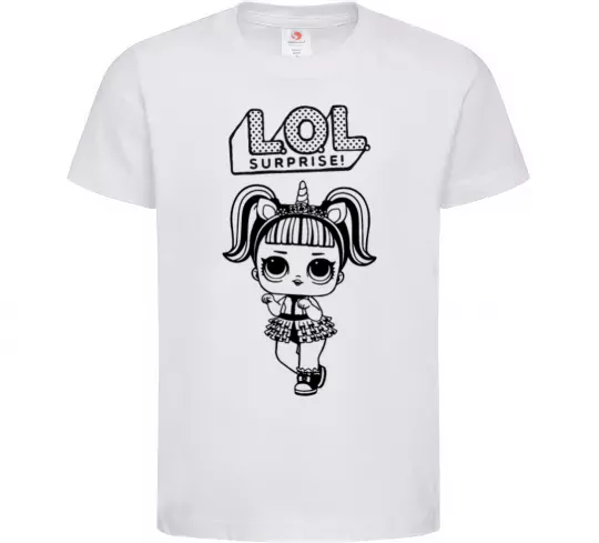 Дитяча футболка Lol surprise одноріг Білий фото