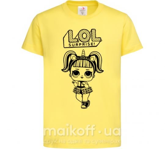 Детская футболка Lol surprise единорог Лимонный фото