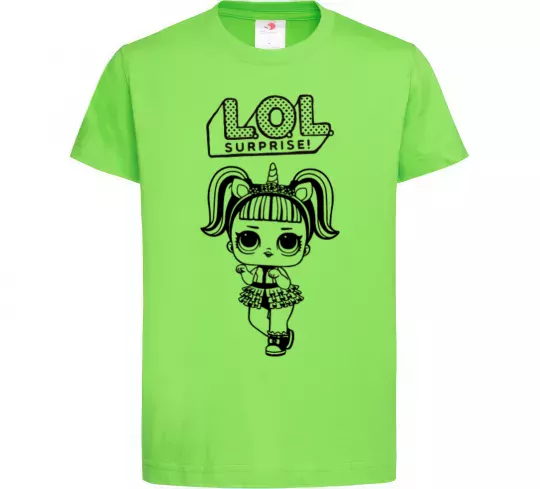 Дитяча футболка Lol surprise одноріг Лаймовий фото