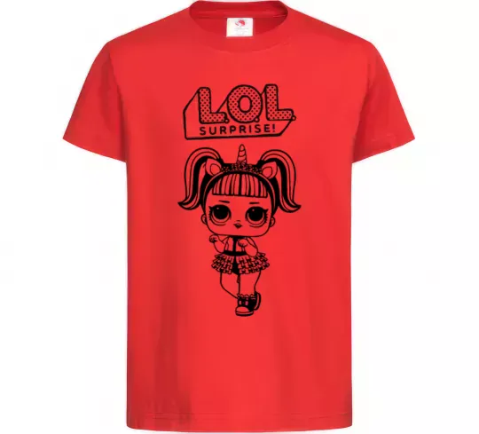 Дитяча футболка Lol surprise одноріг Червоний фото