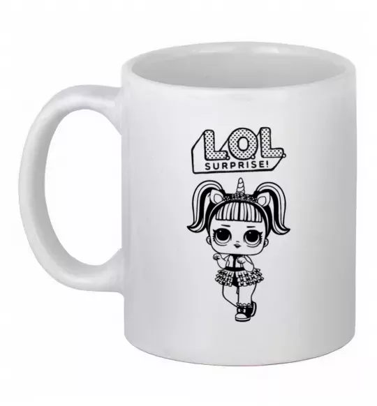 Чашка керамічна Lol surprise одноріг Білий фото