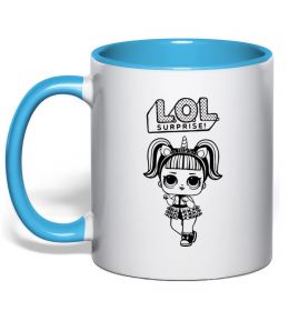 Чашка с цветной ручкой Lol surprise одноріг