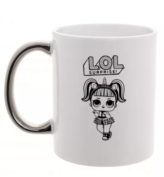 Чашка с цветной ручкой Lol surprise одноріг Серебро фото