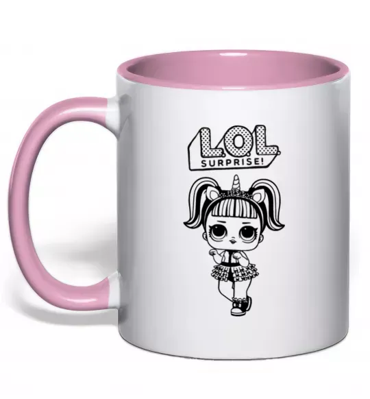 Чашка с цветной ручкой Lol surprise одноріг Нежно розовый фото