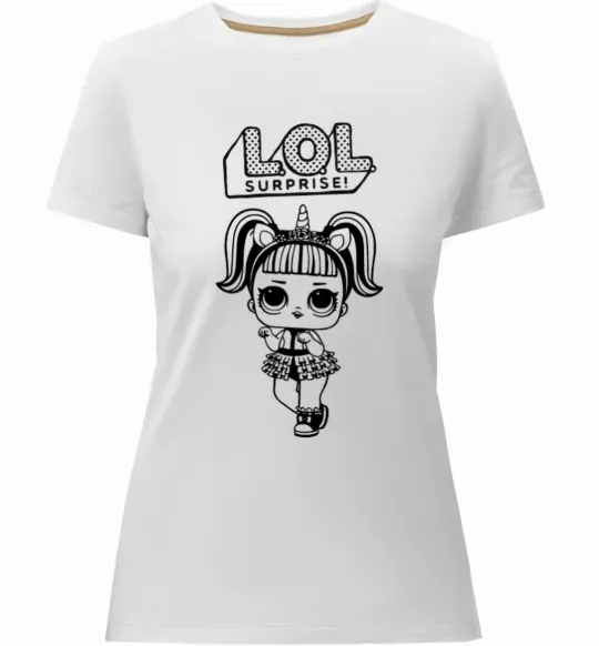 Женская премиум футболка Lol surprise одноріг Белый фото