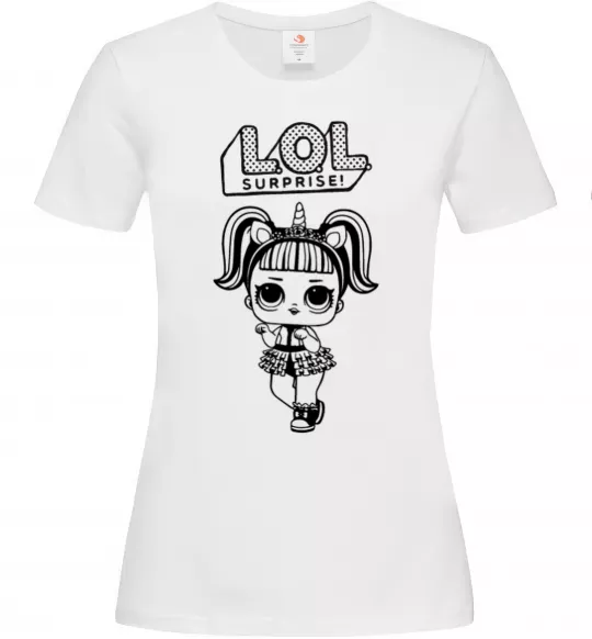 Жіноча футболка Lol surprise одноріг Білий фото